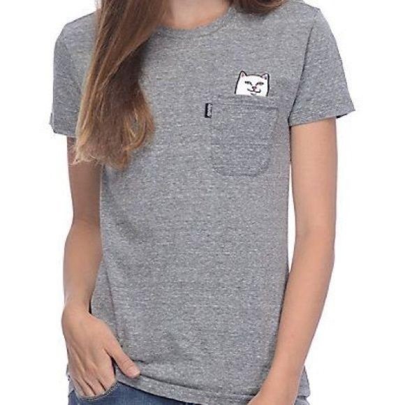 Ripndip Tops - Rip N Dip /S / Charcoal Gray Pocket Tee